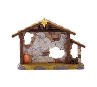 TAIZhiChen Maison de Crèche Miniature 8.5 cm, Crèche de Noël Vide et Légère, Artisanat en Résine Détailillé, Accessoire pour Scène de Nativité à Compléter, pour Décoration d'Intérieur et Vitrine