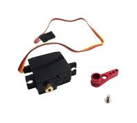 TAIZhiChen Mise à niveau du servomoteur à engrenages avec bras de remplacement pour voiture télécommandée MN82 MN99S MN78 1:12 RC, Bras Rouge