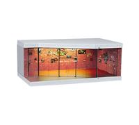 TAIZhiChen Modèle de Garage de Voiture à L'échelle 1:64 avec Vitrine LED pour Roues Moulées sous Pression, Jouet de Scène de Véhicule En Arrière-plan pour Vo, En Brique Rouge