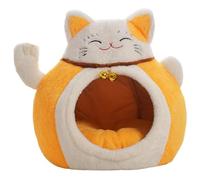 TAIZhiChen Niche pour Chat Confortable avec Clochette pour l'hiver, Accessoires Multifonctions, Yellow M