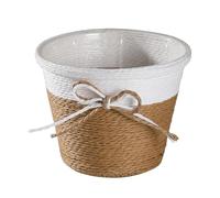 TAIZhiChen Panier à Plantes Tressé avec Doublure Plastique, Cache-Pot Vannerie Corde Papier pour Jardin ou Balcon, Contenant Fleur Décoratif pour Salon, Bureau ou Véranda, 14x10cm