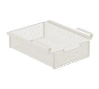 TAIZhiChen Panier Suspendu Coulissant pour Placard, Organisateur Multifonctionnel sous Étagère, Support Suspendu à Tiroir sans Perçage et Installation Facile, pour Placard, Dressing, Blanc, S