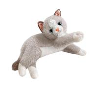 TAIZhiChen Peluche Chat Réaliste, Poupée Chat Câline, en Peluche Plus Vrai pour la Décoration de Chambre d'Enfant ou de Salon, Accessoire Photo, Racine de Lotus Blanche