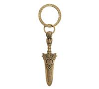 TAIZhiChen Pendentif Épée Gravure Géométrique Pendentif Pointe Effilée Anneau Décoratif, Épée En Cuivre - Incrustation De Cuivre Violet/Pupille Argentée + Porte-clés Motif Kuilong