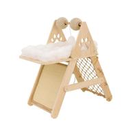 TAIZhiChen Perchoir pour Chat avec Griffoir Compact Perchoir pour Chat en Bois Robuste Chatons, Appartement