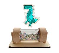 TAIZhiChen Planche de Dinosaure à Paillettes, Jouet Sensoriel, Apprentissage éducatif, Hochet En Forme de Goutte de Pluie, Bâton de Pluie pour Avion, Jouet Présc, Dinosaure vert