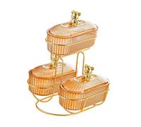 TAIZhiChen Plateau à apéritifs, assiette de rangement pour fruits secs, plat à bonbons compact, décoratif et élégant avec support en métal, idéal pour les fêtes, Brun avec Un Ours