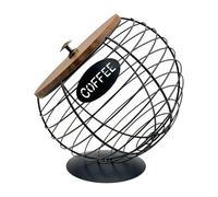 TAIZhiChen Porte-dosettes de café de bureau avec couvercle, idéal pour les cafés et les hôtels. Grande capacité, parfait pour et décorer un comptoir, Noir 20 Cm X 21 Cm