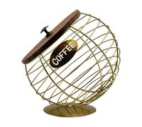 TAIZhiChen Porte-dosettes de café de bureau avec couvercle, idéal pour les cafés et les hôtels. Grande capacité, parfait pour et décorer un comptoir, or 20cmx21cm