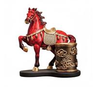 TAIZhiChen Pot à Stylos Cheval Écarlate Multi-Usage Support Stylos Cheval Décoratif Résistant Objet Décoration pour Chefs, Enseignants, Étu, Rouge
