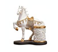 TAIZhiChen Pot à Stylos Cheval Écarlate Multi-Usage Support Stylos Cheval Décoratif Résistant Objet Décoration pour Chefs, Enseignants, Étu, Blanc