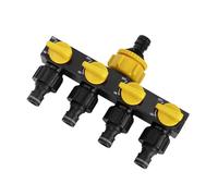 TAIZhiChen Répartiteur de Tuyau d'arrosage à 4 Voies avec Interrupteur Portable et Adaptateur pour Tuyau agricole, Jaune