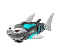 TAIZhiChen Requin Jouet Cadeau Change automatiquement de Direction Amusant Mouvement de Queue oscillante avec Mouvement de Morsure réaliste Requin Musical, Gris