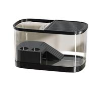 TAIZhiChen Réservoir à Tortues avec Plateforme Aquarium à Tortues Habitat pour Reptiles pour Tortues Terrestres Léopards, Noir Grand