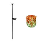 TAIZhiChen Rose Solaire d'extérieur en Fer forgé, décoration Jardin 66 cm Haut, résistante aux intempéries, idéale pour Les Bordures Jardin, Style B