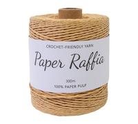 TAIZhiChen Ruban En Papier Raphia de 1,5 Mm D'épaisseur, Ficelle Ronde En Raphia Souple pour Crochet, Sacs, Chapeaux de Soleil, Paniers, Emballages Cadeaux, Café léger