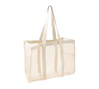 TAIZhiChen Sac fourre-tout de douche en maille, organiseur de bain, 37 x 30 x 17 cm, trousse de toilette portable à suspendre pour la plage, les femmes et les, Blanc