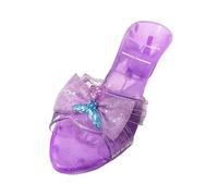 TAIZhiChen Sandale de Princesse avec Talon, Pantoufle de Sirène et Princesse pour Enfant, Chaussure de Déguisement Sirène et Fée, Style Gelée Transparent Violet et Nacré, pour Fêtes et Spectacles