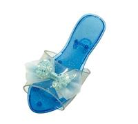 TAIZhiChen Sandales en Plastique Transparent pour Filles, Pantoufles élégantes pour soirées dansantes et déguisements pour Grandes Enfants, Talons Hauts pour, Bleu