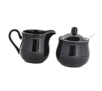 TAIZhiChen Service à sucre et à crème en céramique, à café pratique et robuste, idéal pour la maison. Pot à crème sucrier inclus, Noir