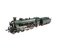 TAIZhiChen Train à vapeur miniature avec fumée, lumières et sons, décoration rétro, modèle réduit de locomotive à vapeur pour anniversaire, Noël ou toute autre, Vert