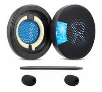 TaiZiChangQin Coussinets de rechange en gel rafraîchissant compatibles avec Jabra Evolve2 65/65MS/65UC, Evolve2 40/40UC/40MS/40USB, Elite 45h On-Ear Pads en tissu de soie glacée Noir