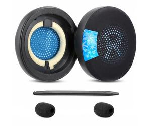 TaiZiChangQin Coussinets de rechange en gel rafraîchissant compatibles avec Jabra Evolve2 65/65MS/65UC, Evolve2 40/40UC/40MS/40USB, Elite 45h On-Ear Pads en tissu de soie glacée Noir