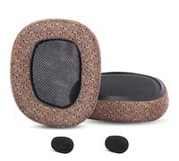 TaiZiChangQin G933 Coussin d'oreille de rechange amélioré pour casque de jeu sans fil Logitech G933 G935 G930 G633 G635, coussinets d'oreille en tissu avec mousse à mémoire de forme, marron