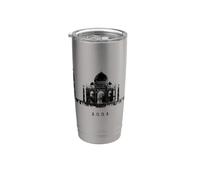 Taj Mahal Agra Indie Vintage Inde Skyline I Love India Gobelet isotherme en acier inoxydable double paroi