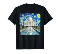 Taj Mahal India Van Gogh Nuit étoilée Voyage T-Shirt
