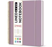 Taja Spiral Lined Notebook, 8.5"x11" Notebooks for Work, Large A4 Journal for Women & Men, College Ruled Journaling Notebook for Writing, Plastic Cover Spiral Journal, Boho Purple