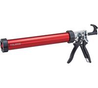 Tajima CNV-FSP600 Presse à cartouche Convoy Super 2 en 1 (pour cartouches 300 ml + sachet tubulaire 600 ml, poignée rotative 360°, pistolet à cartouche pour silicone/colle/acrylique) rouge/noir