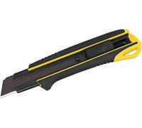 Tajima cutter DC660 (largeur de lame 25 mm, manche élastomère, Auto-Blade-Lock, guide-lame trempé, couteau avec lame Razar-Black) DC660YB
