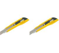 Tajima LC500YB Cutter 18 mm avec blocage par bouton-poussoir, Jaune (Lot de 2)