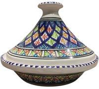 Tajine bakir royale Coloré Fait Main Tunisien - Tajine Traditionnel pour Cuisson au Four - Céramique Artisanale 27 cm