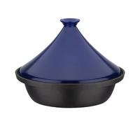 Tajine fonte massive - GSW - 30 x 22 cm - Couvercle céramique - Induction - Bleu