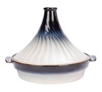 Tajine en grès - COSY & TRENDY - Tous feux sauf induction - Ø 31,7 cm - Blanc / Bleu