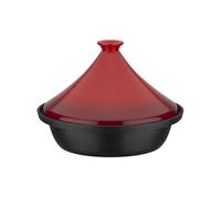 Tajine fonte massive - 30 x 22 cm - Couvercle céramique - Induction - Rouge