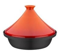 Tajine fonte massive GSW 30 22 cm Couvercle céramique Induction Orange G