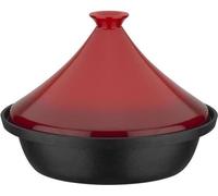 Tajine fonte massive - GSW - 30 x 22 cm - Couvercle céramique - Induction - Rouge
