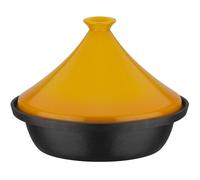 Tajine - GSW - 717434 - Ø30 cm - Fonte d'acier massive - Induction - Couvercle céramique - Noir / Jaune