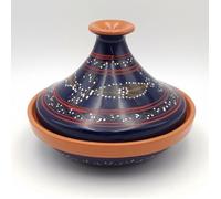 Tajine individuel évasé Tatoué Bleu Nuit - D 22 cm