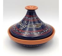Tajine individuel évasé Tatoué Bleu Nuit - D 22 cm