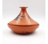 Tajine individuel évasé vernis décoré - D 22 cm