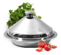 Tajine Induction tous Feux en Acier Inoxydable - Diamètre 24 cm - Passe au Four - Plat à Tajine Marocain - Marmite, Casserole