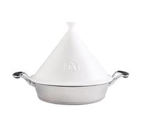 Tajine inox couvercle céramique - 28.5 cm - blanc - Signature