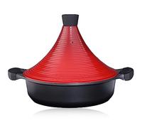 Tajine Marocain En Aluminium 28 Cm Avec Couvercle Auto-Arrosant - Plat À Tajine Antiadhésif Pour Cuisson Lente
