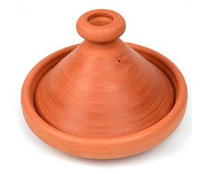 Tajine marocain Generisch pour la cuisson, originaire du Maroc, Ø 22 cm, pour 1 personne, fabriqué à la main à Marrakech, sans polluants, non émaillé, en argile, terre cuite, ronde