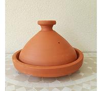 Tajine marocain, original du Maroc, non émaillé, Ø 34 cm, rond, naturel, Tajin Tagine, marmite en argile pour 4 à 5 personnes, faitout en terre cuite à la main de Marrakech …