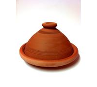 ORIGINAL Tajine Marocain en Terre Cuite Tuareg Ø 26cm pour 1-3 Personnes | Plat a Tagine avec couvercle fait Main au Maroc | non émaillé Libre de matières Toxiques pour votre Cuisine Marocaine